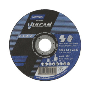 A 46 SBF VULCAN PLUS REZNE PLOČE 125x1.6x22.23 (cena/komad) A 46 SBF VULCAN PLUS REZNE PLOČE 125x1.6x22.23 (cena/komad)