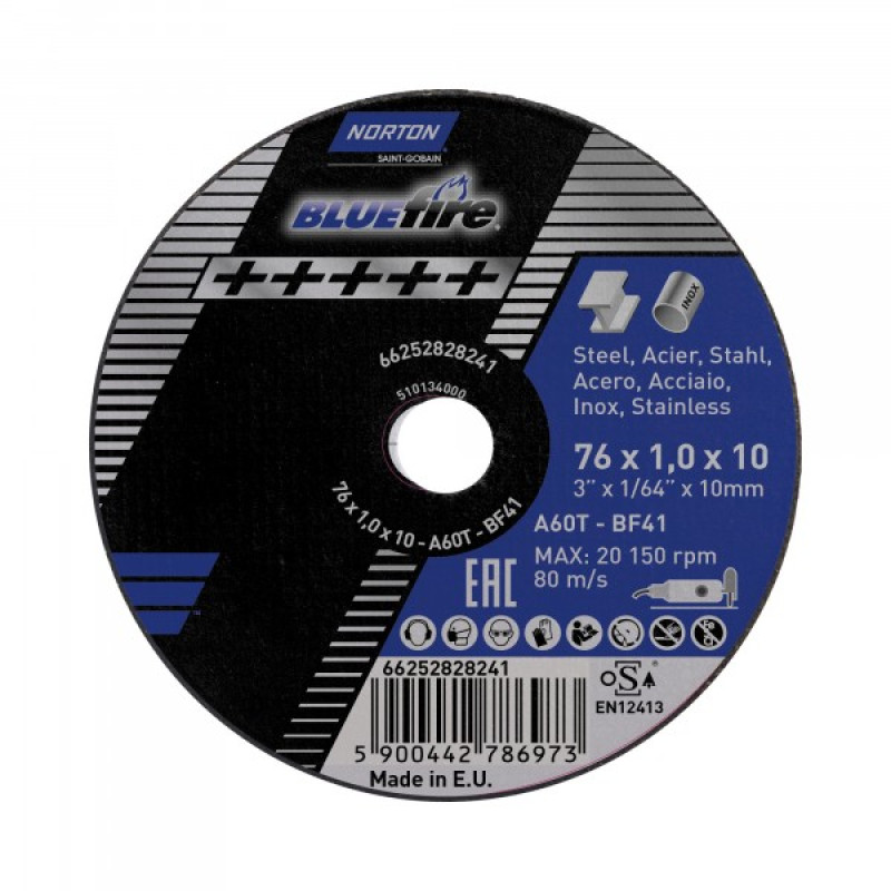 NOR-BLUE FIRE BRUSNE I REZNE PLOCE 76 x 1.0 x 10.0 T41 A60T NOR-BLUE FIRE BRUSNE I REZNE PLOCE 76 x 1.0 x 10.0 T41 A60T